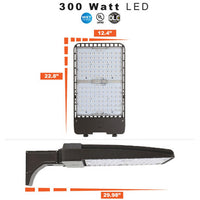 350 Watt LED Parking Lot Area Light - Pole Mount - 50000 Lumens - 5000K Daylight - 120-277V - Bronze Finish