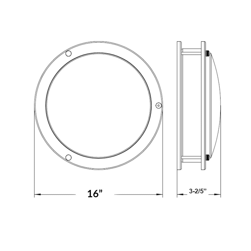 16 Inch LED Designer Flush Mount - 25 Watt - 1800 Lumens - Color Selectable 27K/30K/35K/40K/50K - 120V - Dimmable - Brushed Nickel