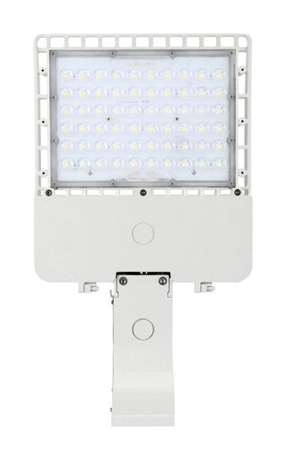 200 Watt LED Parking Lot Area Light - Pole Mount - 26000 Lumens - 5000K Daylight - 480V - White Finish