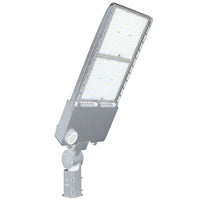 250 Watt LED Parking Lot Area Light - Slipfitter Mount with Motion Sensor - 34500 Lumens - 5000K Daylight - 120-277V - White Finish