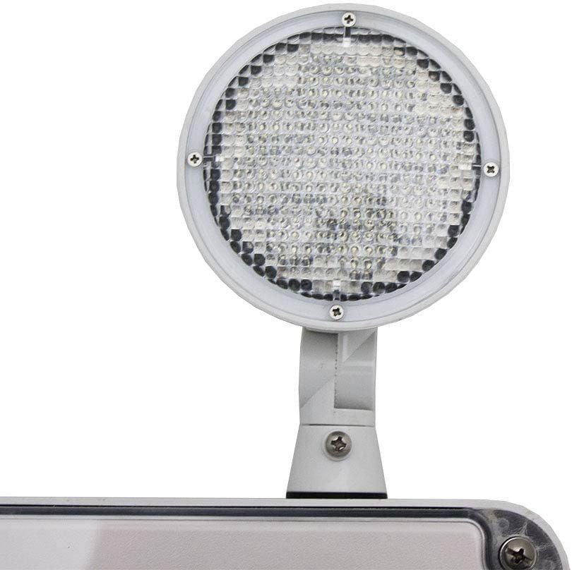 Wet Location Universal Single/Double Face Red & Green Led Exit Sign Combo Unit Grey Finish White Faceplate