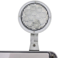 Wet Location Universal Single/Double Face Red & Green Led Exit Sign Combo Unit Grey Finish White Faceplate
