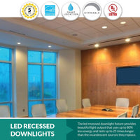 2 Inch LED Eyeball Downlight - 7 Watt - 595 Lumens - Color Selectable 27K/30K/35K/40K/50K - Recessed Can Required - Dimmable