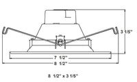 2 Inch Recessed Can Retrofit - 7 Watts - 600 Lumens - Color Selectable 27K/30K/35K/40K/50K - 120V - Smooth Trim - Recessed Can Required - Dimmable