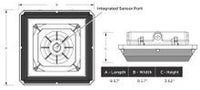 LED Wide Beam Canopy Light - Multi Watt Selectable 40/32/24/16W - 6200 Max Lumens - 120-277V - Color Temperature Selectable 30K/40K/50K - With Emergency Battery Back Up - Bronze Finish