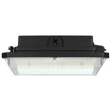 LED Wide Beam Canopy Light - Multi Watt Selectable 70/56/42/28W - 10500 Max Lumens - 120-277V - Color Temperature Selectable 30K/40K/50K - Bronze Finish