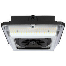 LED Wide Beam Canopy Light - Multi Watt Selectable 70/56/42/28W - 10500 Max Lumens - 120-277V - Color Temperature Selectable 30K/40K/50K - Bronze Finish
