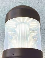 LED Bollard Light with Cone Reflector and Flat Head - Watt Selectable 13/18/23W - Color Selectable 30K/40K/50K - Black Finish