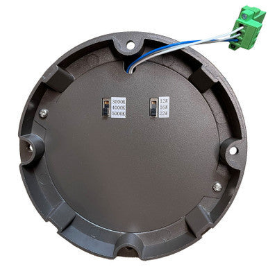 LED Bollard Light with Louver Reflector and Dome Head - Watt Selectable 13/18/23W - Color Selectable 30K/40K/50K - Black Finish