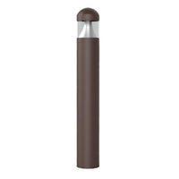 LED Bollard Light with Louver Reflector and Dome Head - Watt Selectable 13/18/23W - Color Selectable 30K/40K/50K - Black Finish