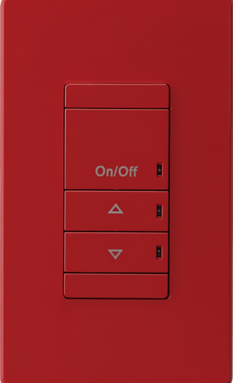 nLight Wired Aesthetic Wallpod, Raise/Lower Dimming, Red