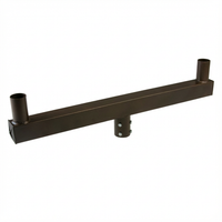 Steel square bullhorn- 4 at 90 degrees, 2 3/8IN Tenon, Fixture tenon size 2 3/8, Dark bronze finish