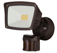 LED Security Lights - One Head with Motion Sensor, 3000K Soft White - Black - 3400 Lumens