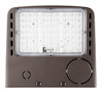 LED Full Cut Off Wall Pack - 10% Up 90% Down Light - Watt Selectable 40W/32W/24W - 5800 Max Lumens -Color Selectable 30K/40K/50K - 120-277V - White Finish - With Photocell