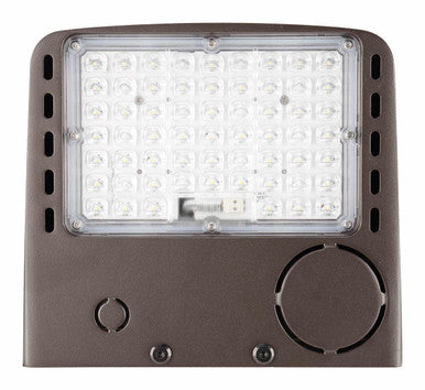 LED Full Cut Off Wall Pack - 10% Up 90% Down Light - Watt Selectable 80W/64W/48W - 11600 Max Lumens -Color Selectable 30K/40K/50K - 120-277V - White Finish - With Photocell