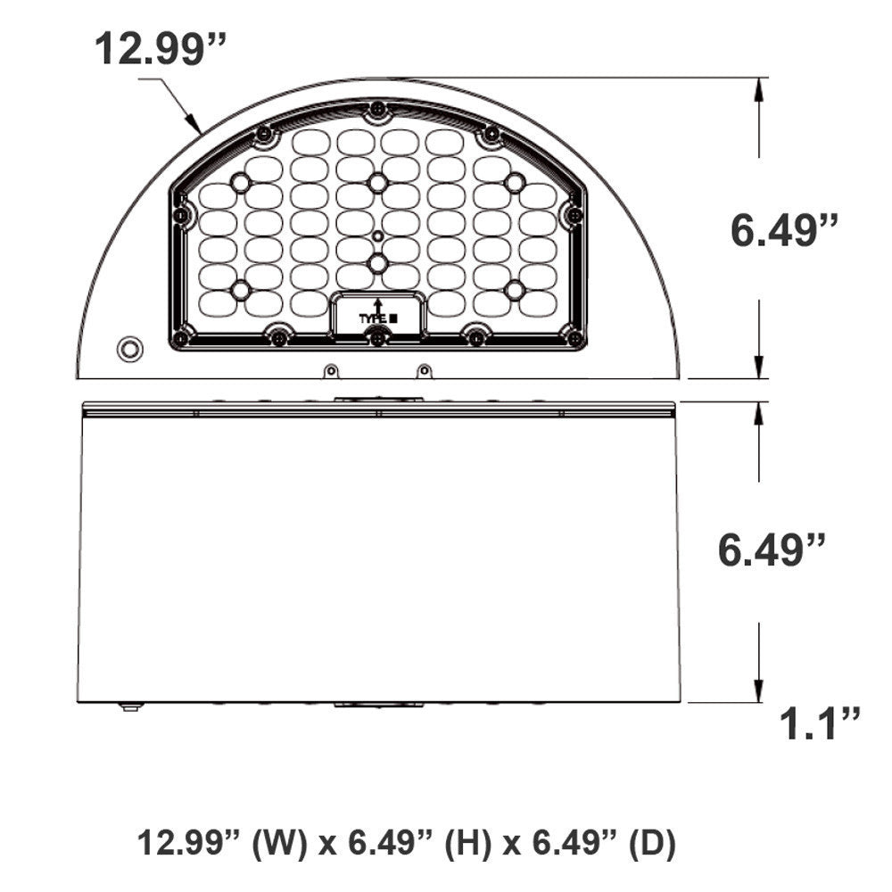 LED Full Cut Off Wall Pack - 10% Up 90% Down Light - Watt Selectable 80W/64W/48W - 11600 Max Lumens -Color Selectable 30K/40K/50K - 120-277V - White Finish - With Photocell