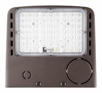 LED Full Cut Off Wall Pack - 10% Up 90% Down Light - Watt Selectable 80W/64W/48W - 11600 Max Lumens -Color Selectable 30K/40K/50K - 120-277V - Bronze Finish - With Photocell