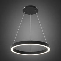 48 Inch LED Halo Pendant Light - Independent Up and Down Light - Watt Selectable 80W/60W/0W On Each Side -  Up to 6200 Lumens - Color Selectable 30K/35K/40K - 120-277V - With Suspension Hanging Kit - White Finish