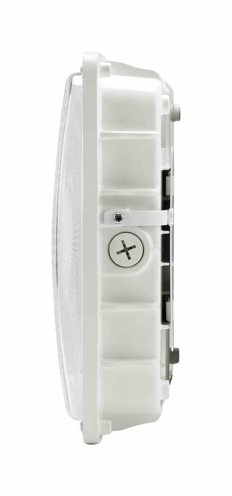 LED Square Garage Canopy Light - Watt Selectable 60W/40W/25W - Up To 7400 Lumens - Ceiling or Conduit Mount - 4000K Neutral White - 120-277V - Bronze - With Z10 Receptacle