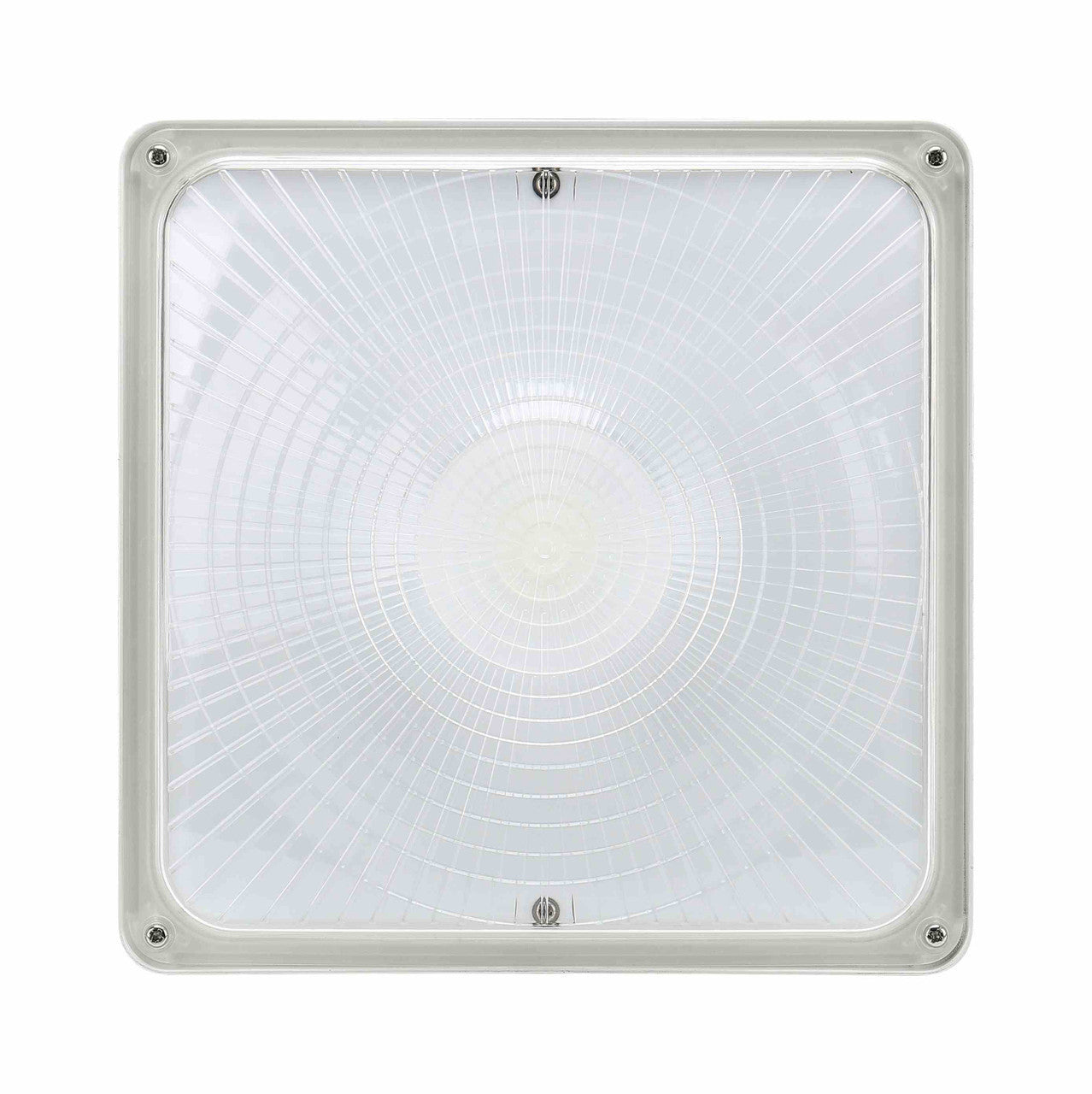 LED Square Garage Canopy Light - Watt Selectable 60W/40W/25W - Up To 7400 Lumens - Ceiling or Conduit Mount - 4000K Neutral White - 120-277V - Bronze - With Z10 Receptacle