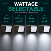 LED Pickleball Court Light - Watt Selectable  400W/320W/240W - 5000K Daylight - Max 69,000 Lumens - 277-480V - Slipfitter Mount - Bronze Finish