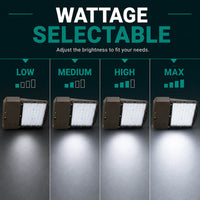 LED Pickleball Court Light - Watt Selectable  600W/480W/360W - 5000K Daylight - Max 100,000 Lumens - 120-277V - Slipfitter Mount - Bronze Finish