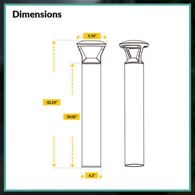 Turtle Friendly Round Area Lights - For Coastal Walkways and Parking Lots - Amber 590NM wavelength - Choose Your Top Mounting Type