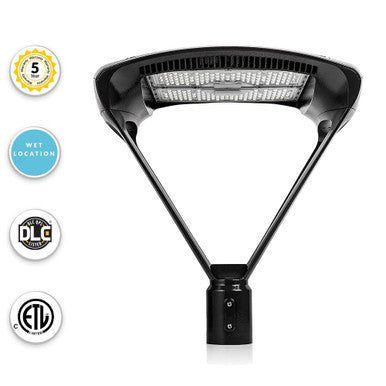 LED Modern Pole Light - 300 Watt - 39000 Lumens - 5000K Daylight - 120-277V - Bronze - Fits Up to 2.5 Inch Pole Top