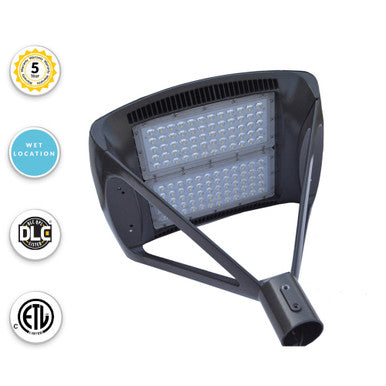 LED Modern Pole Light - 300 Watt - 39000 Lumens - 5000K Daylight - 120-277V - Bronze - Fits Up to 2.5 Inch Pole Top