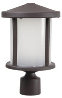 Tuscano LED Polycarbonate Post Light - Bronze Finish - UL Listed Wet - 13 Watt - 1140 Lumens - 3000K Soft White