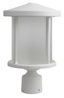 Tuscano LED Polycarbonate Post Light - White Finish - UL Listed Wet - 13 Watt - 1140 Lumens - 3000K Soft White