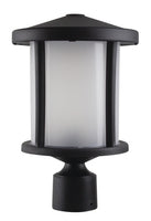 Tuscano LED Polycarbonate Post Light - Black Finish - UL Listed Wet - 13 Watt - 1140 Lumens - 3000K Soft White