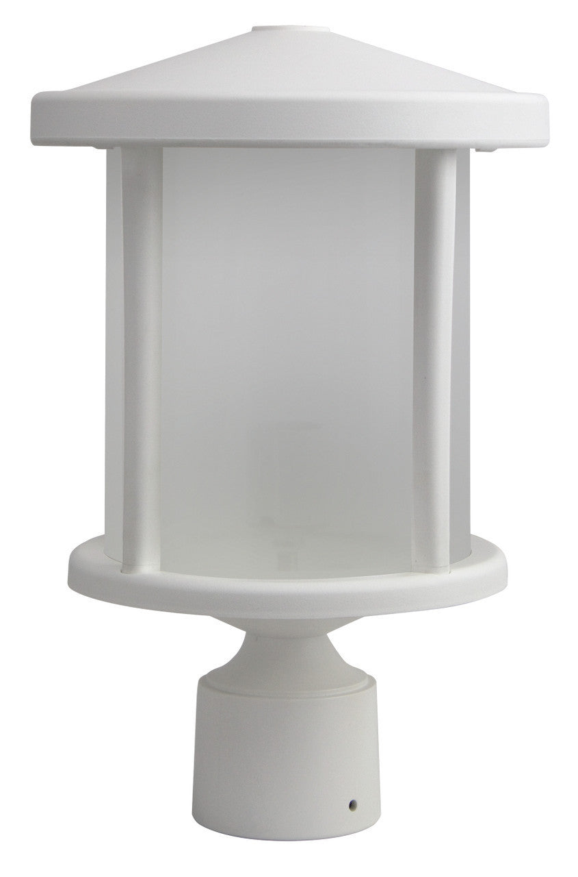 Tuscano Incandescent Polycarbonate Post Light - White Finish - UL Listed Wet