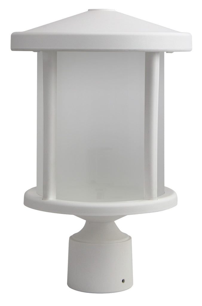 Tuscano Incandescent Polycarbonate Post Light - White Finish - UL Listed Wet