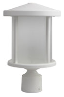 Tuscano Incandescent Polycarbonate Post Light - White Finish - UL Listed Wet