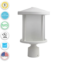 Tuscano Incandescent Polycarbonate Post Light - White Finish - UL Listed Wet