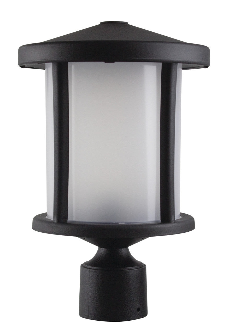 Tuscano Incandescent Polycarbonate Post Light - Black Finish - UL Listed Wet