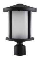 Tuscano Incandescent Polycarbonate Post Light - Black Finish - UL Listed Wet