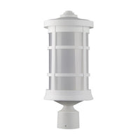 Milano LED Polycarbonate Post Light - White Finish - UL Listed Wet - 13 Watt - 1140 Lumens - 3000K Soft White