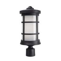 Milano LED Polycarbonate Post Light - Black Finish - UL Listed Wet - 13 Watt - 1280 Lumens - 4000K Cool White