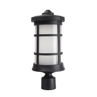 Milano Incandescent Polycarbonate Post Light - Black Finish - UL Listed Wet