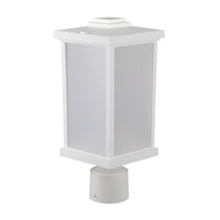 Napoli Incandescent Polycarbonate Post Light - White Finish - UL Listed Wet
