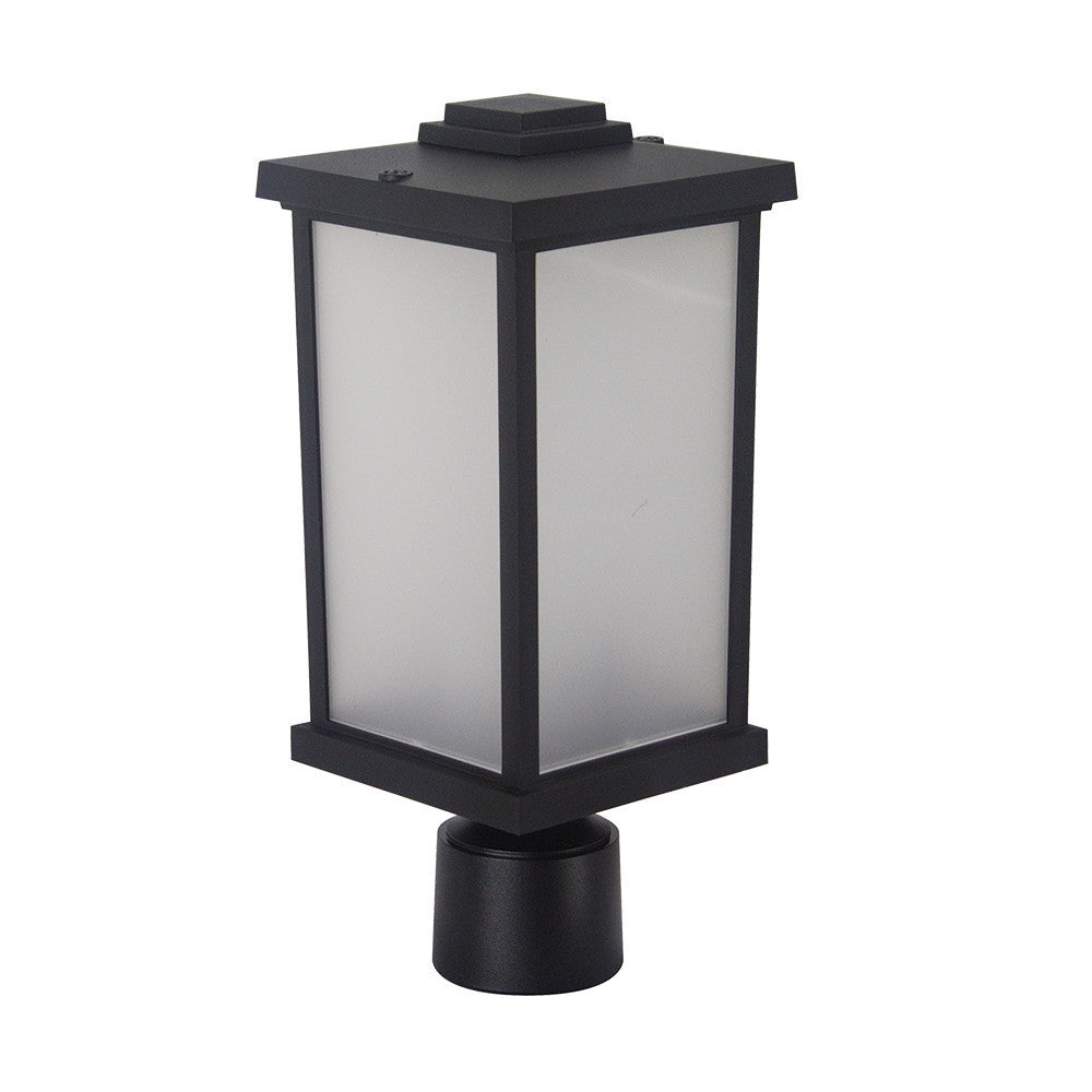 Napoli Incandescent Polycarbonate Post Light - Black Finish - UL Listed Wet
