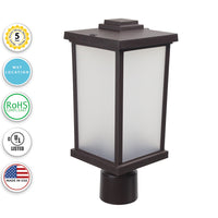 Napoli LED Polycarbonate Post Light - Bronze Finish - UL Listed Wet - 13 Watt - 1140 Lumens - 3000K Soft White
