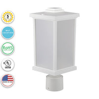 Napoli LED Polycarbonate Post Light - White Finish - UL Listed Wet - 13 Watt - 1140 Lumens - 3000K Soft White