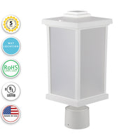 Napoli Incandescent Polycarbonate Post Light - White Finish - UL Listed Wet