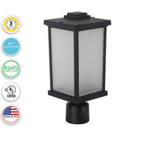 Napoli Incandescent Polycarbonate Post Light - Black Finish - UL Listed Wet