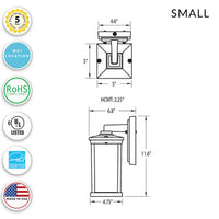 Napoli Incandescent Small Polycarbonate Wall Light - White Finish - UL Listed Wet