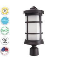 Milano LED Polycarbonate Post Light - Bronze Finish - UL Listed Wet - 13 Watt - 1140 Lumens - 3000K Soft White