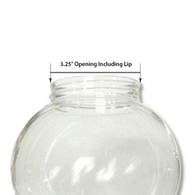 6 Inch Plastic Globe Threaded Lip Opening Clear Acrylic